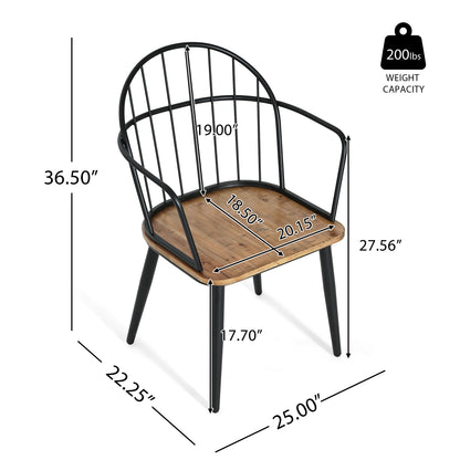 Melora Modern Dining Chairs with Metal Legs, Set of 2