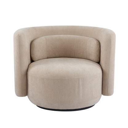 Rhys Swivel Accent Armchair, 360-Degree Rotating Lounge Chair with Sloping Armrests and Lumbar Pillow