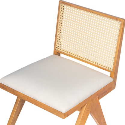 Chandian Dining Room Chairs, Cane Upholstered Kitchen Chairs Side Chairs With Cushion,Set of 2