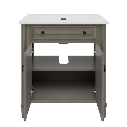 Kizzo 31" Vintage Bathroom Vanity with Sink, Rustic Bathroom Cabinet