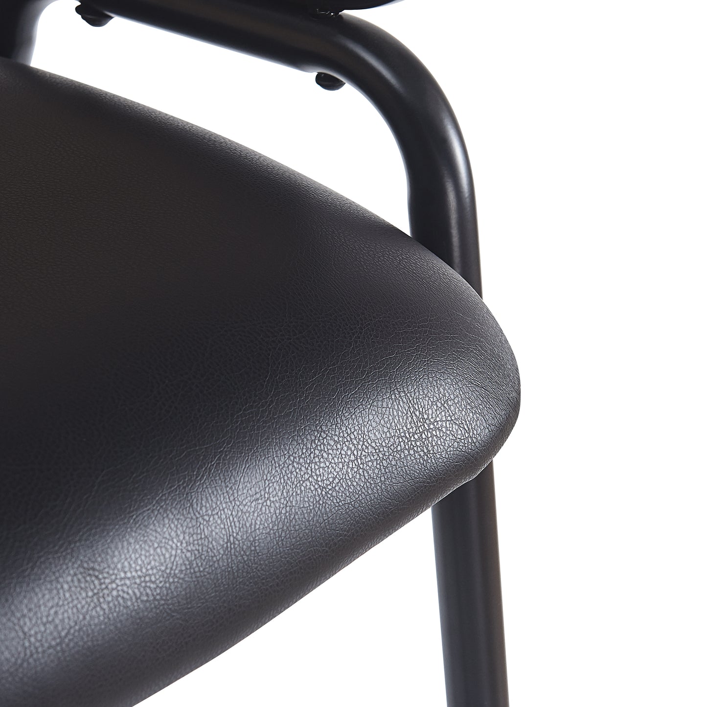 Eathan Indoor Metal PU Leather Barstool, Wowen Rattan Backrest, Set of 2