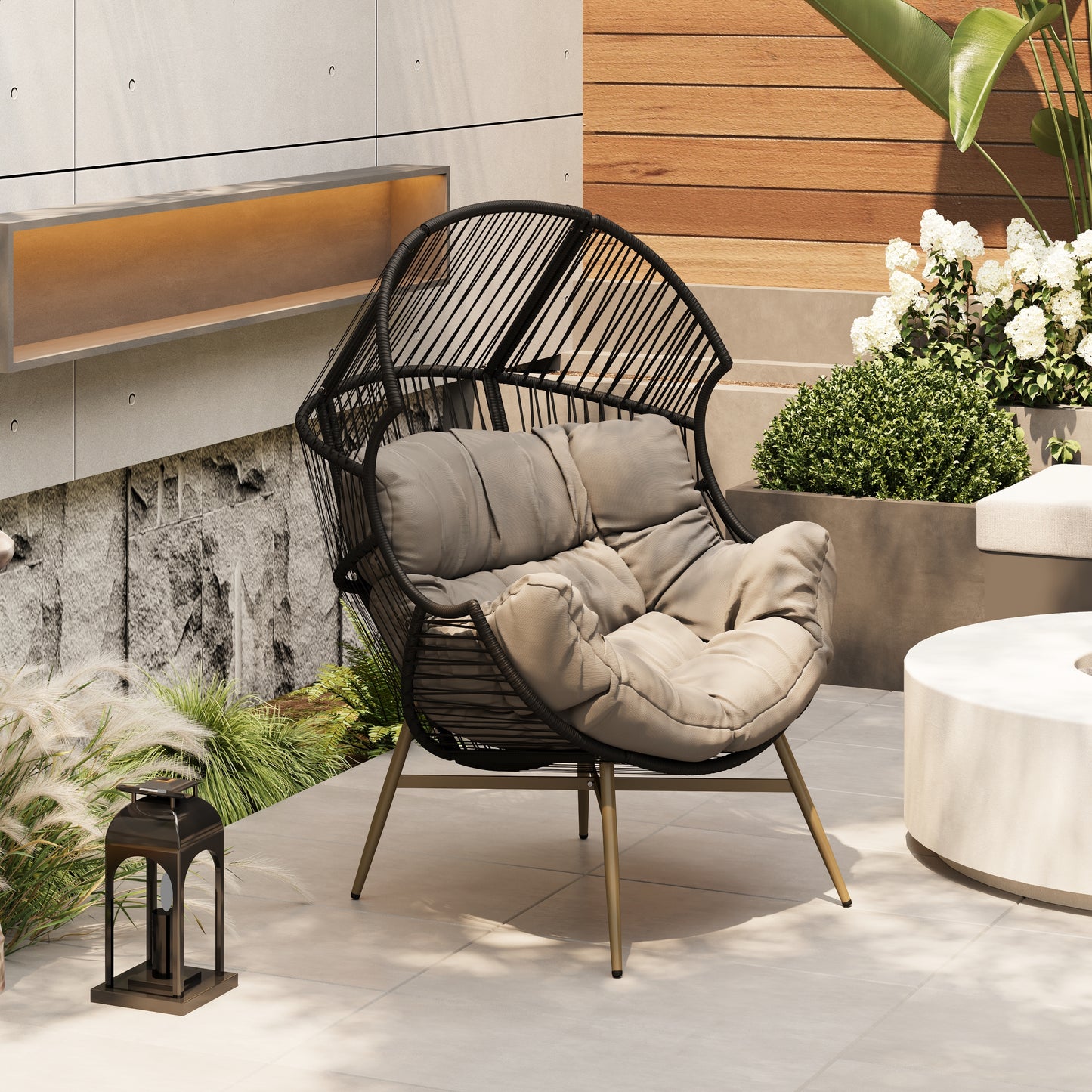 Isidorea Outdoor Wicker Egg Chair Weather-Resistant