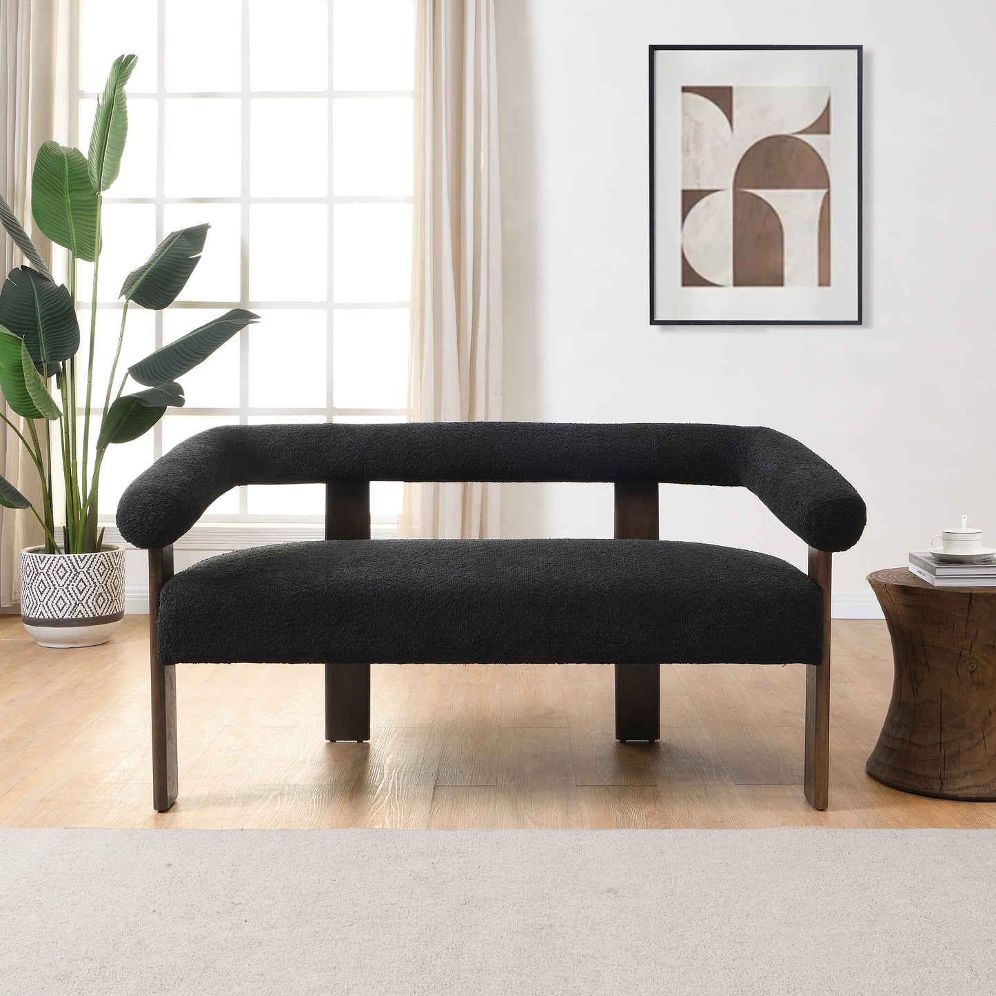 Elarer Modern Upholstered Loveseat 2 Seater Sofa