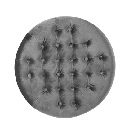 Peregrine Light luxury retro rivet decorative velvet ottoman, round cushioned stool