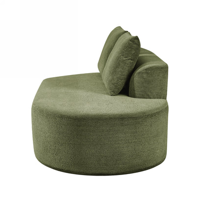 Orellar 116" Modern Curved Sectional Sofa with High-Density Fully Compressed Sponge and Chaise Lounge, Pearl Upholstery