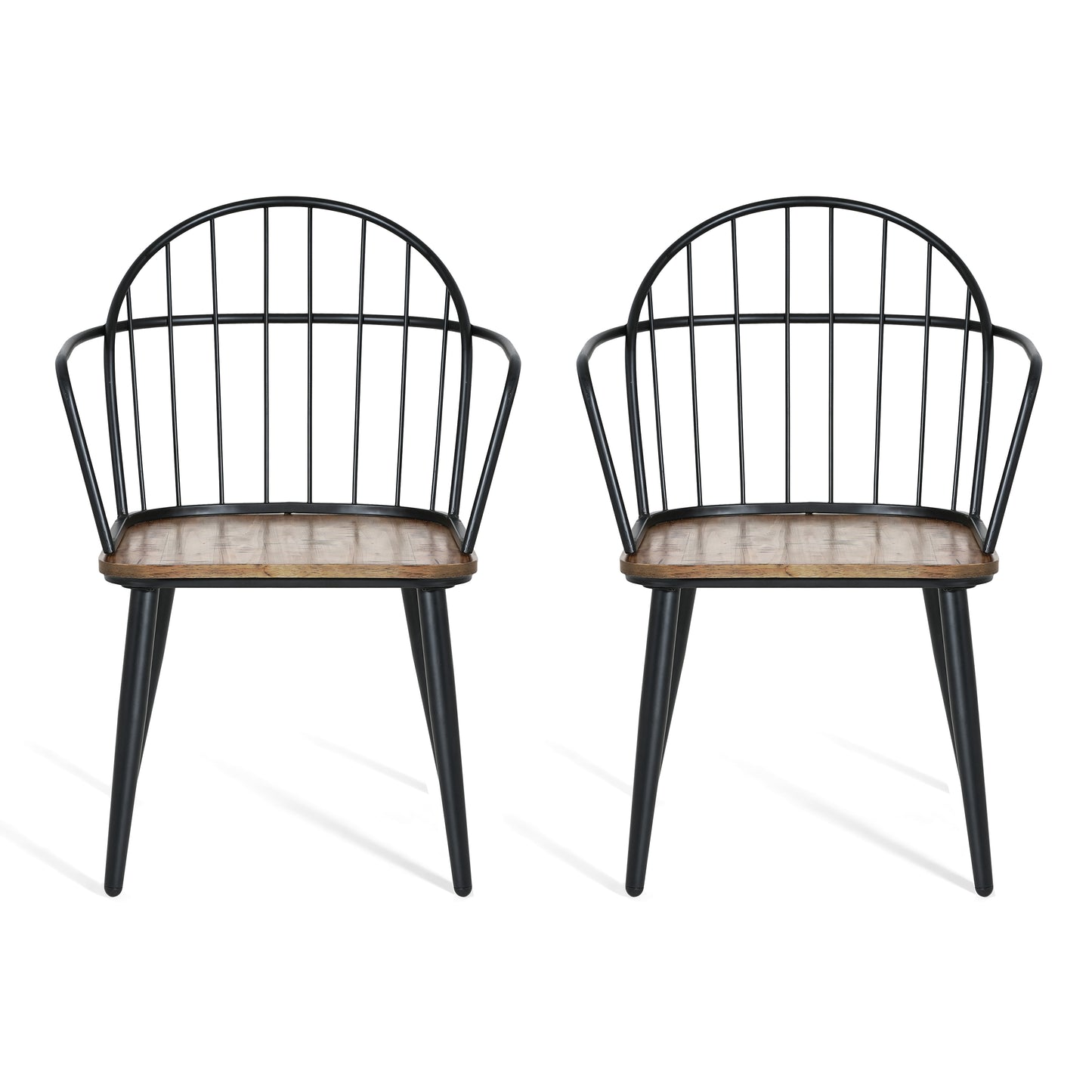 Melora Modern Dining Chairs with Metal Legs, Set of 2
