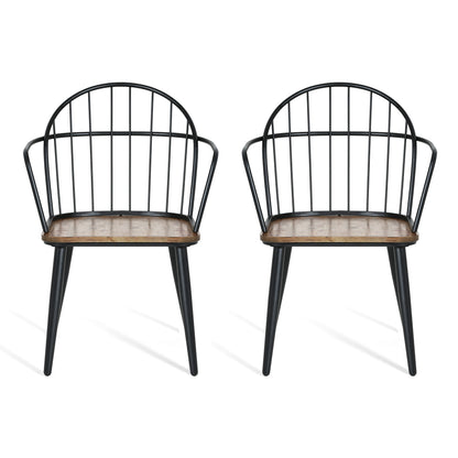 Melora Modern Dining Chairs with Metal Legs, Set of 2