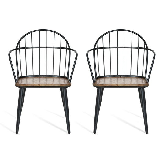 Melora Modern Dining Chairs with Metal Legs, Set of 2
