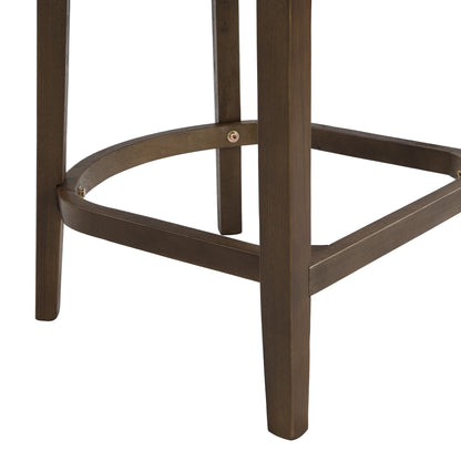 Isidore Wood And Rattan Upholstered Arm Counter Stools,Set of 2
