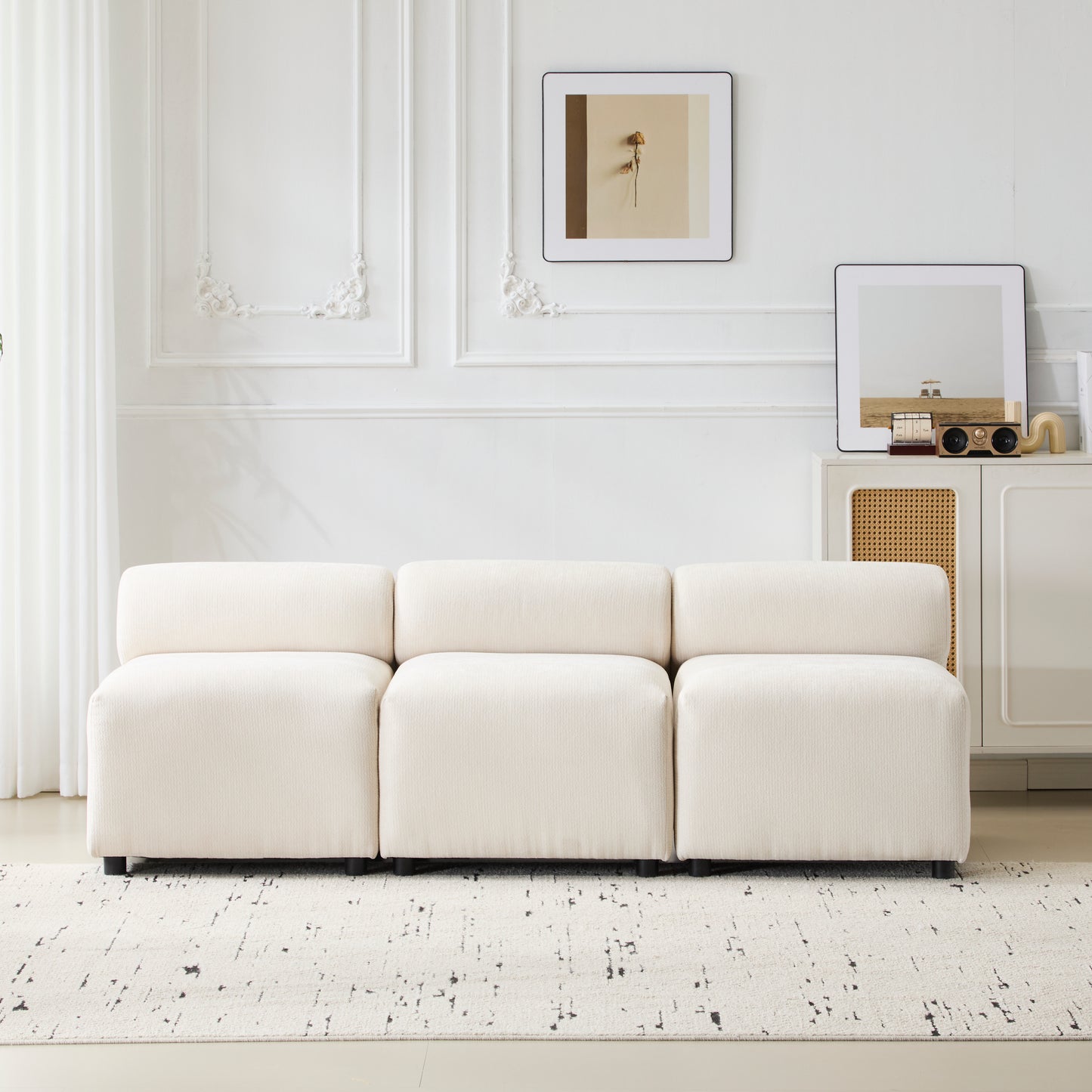 Evelyn Modular Sectional - Armless Chair,Set of 3