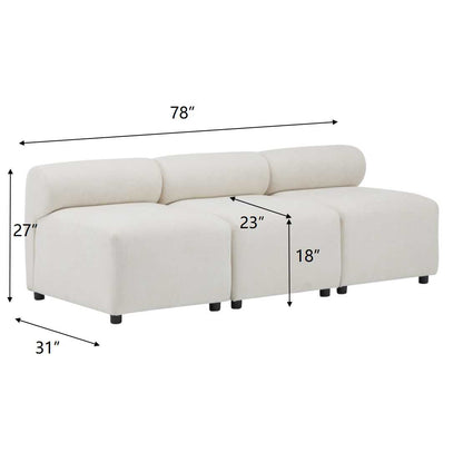 Evelyn Modular Sectional - Armless Chair,Set of 3