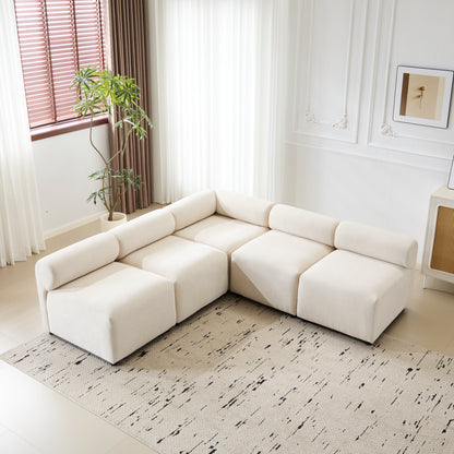 Evelyn Modular Sectional – 5-Piece Set  4 Armless Chairs + 1 Corner Chair