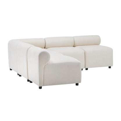 Evelyn Modular Sectional – 5-Piece Set  4 Armless Chairs + 1 Corner Chair