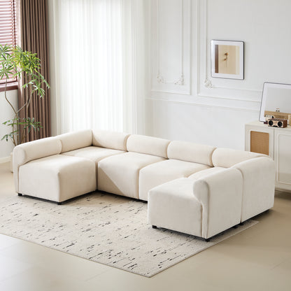 Evelyn Modular Sectional – 6-Piece Set,4 Armless Chairs + 2 Corner Chair
