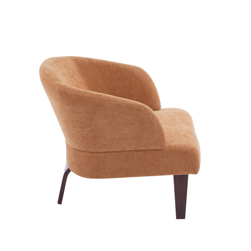 ‌Mossly Modern Accent Chair with Round Back & Wooden Legs - Mid-Century Inspired Lounge Chair for Living Room, Bedroom