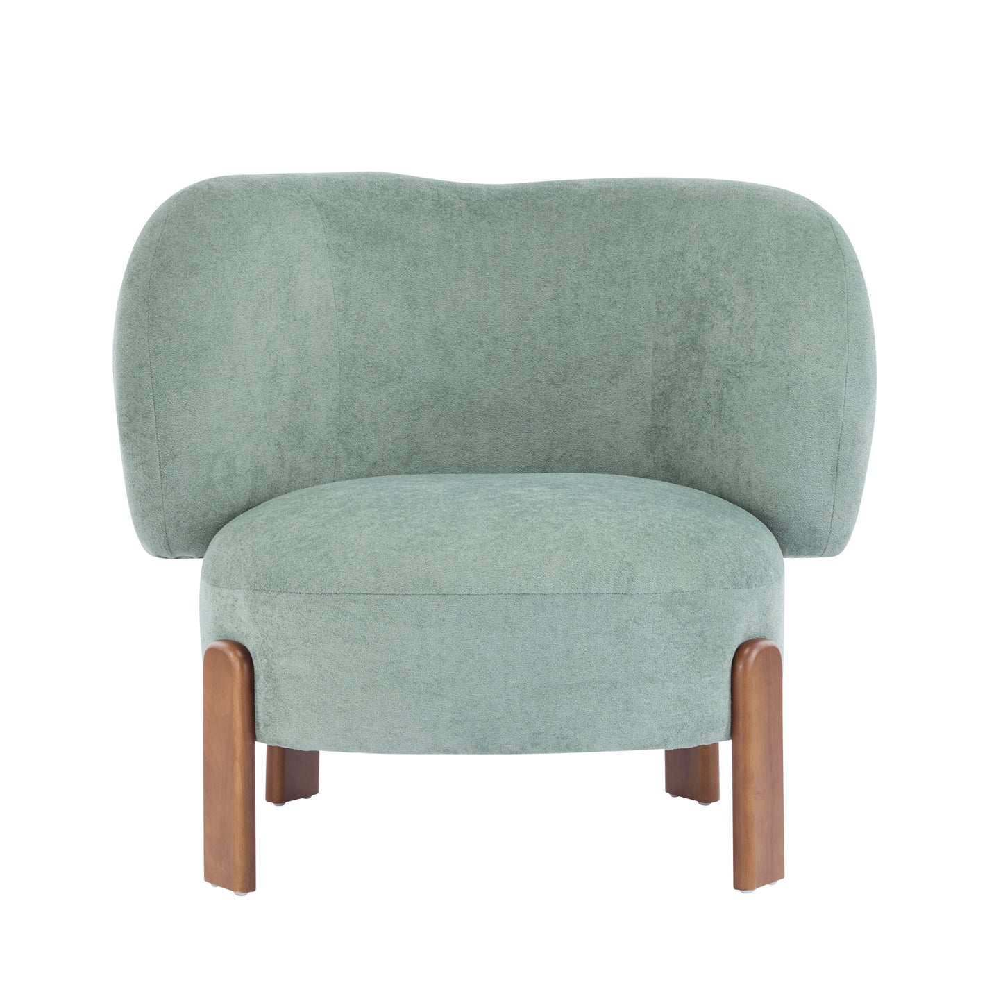 Demidorium Cozy Upholstery Solid Wood Wingback Armchair