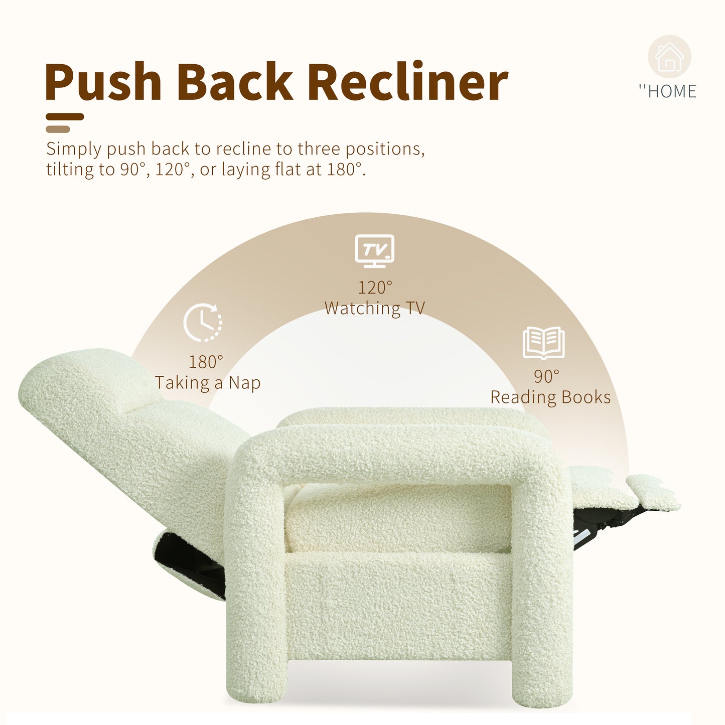 Zuvia Push Back Recliner Armchair Upholstered Recliner Chair Single Sofa