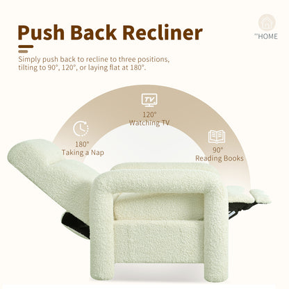 Zuvia Push Back Recliner Armchair Upholstered Recliner Chair Single Sofa