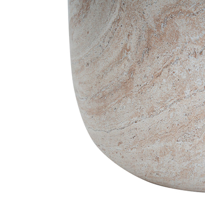 Glenhurst Outdoor Lightweight Concrete Side Table,Travertine Finish