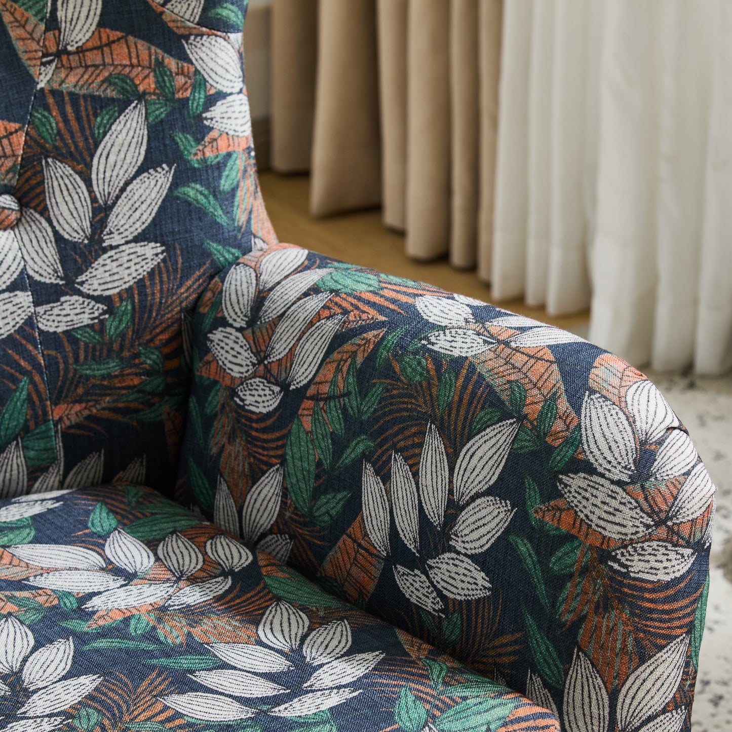 Button Tufted Style Wingback Arm Chair