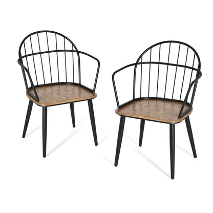 Melora Modern Dining Chairs with Metal Legs, Set of 2