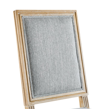 HaChiMi French Country Dining Chairs - Elegant Cane Backrest & Upholstered Seats,Set of 2