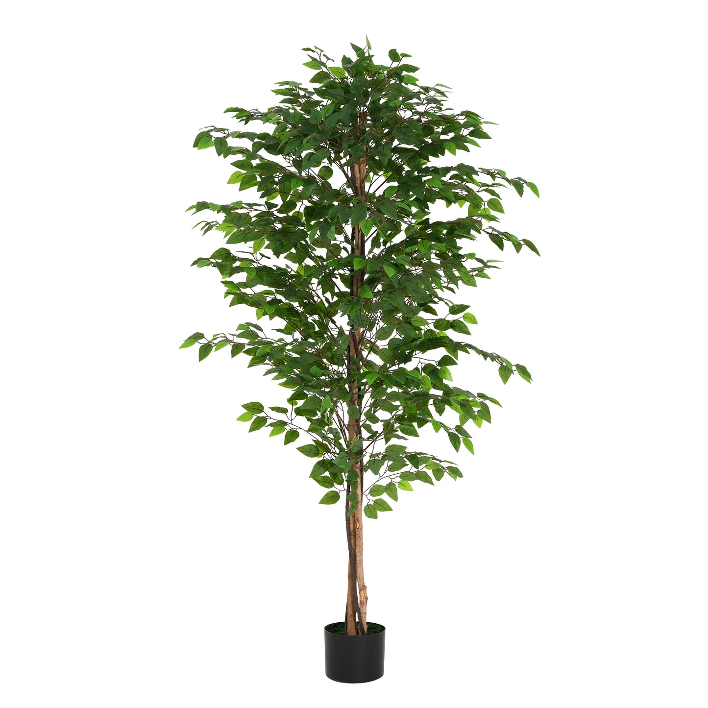 Varian 74" Artificial Ficus Tree with Black Plastic Pot