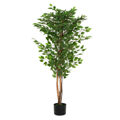 Peregrine 63" Artificial Ficus Tree with Black Plastic Pot