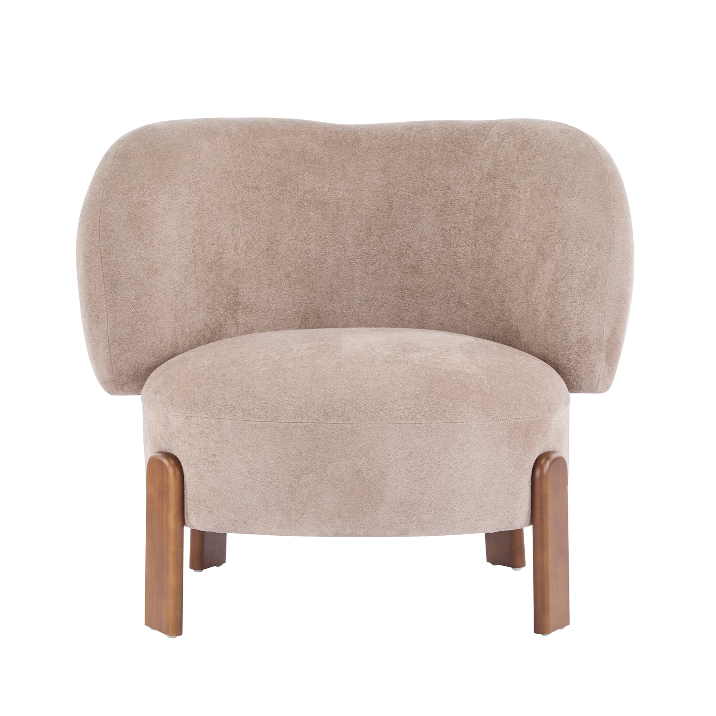 Demidorium Cozy Upholstery Solid Wood Wingback Armchair