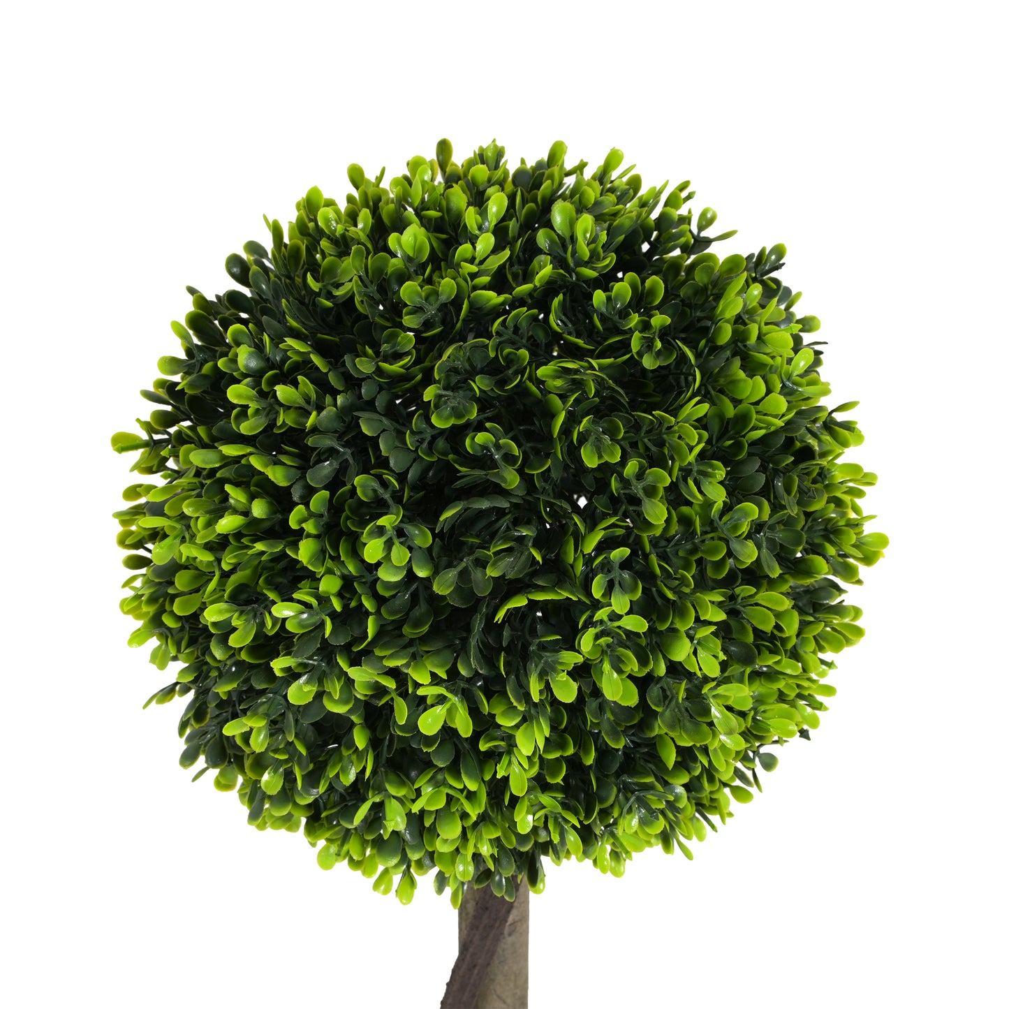 Valvion 34" Artificial Topiary Boxwood Tree Double Ball with Black Plastic Pot, Set of 2