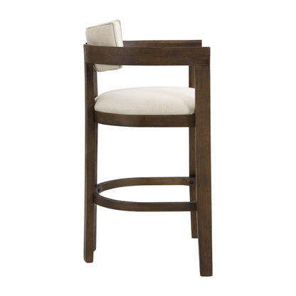 Thorn 30" Wooden Frame and Upholstered barstool with arm and back,Set of 2