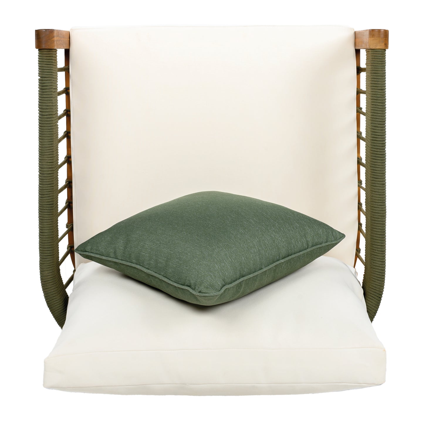 Tavithalae Acacia Wood Outdoor Club Chair with Water-Resistant  Cushions