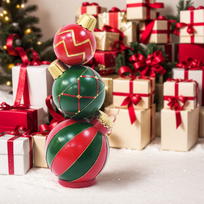 TwinkleTidings Classic Stacked Christmas Ball Decoration