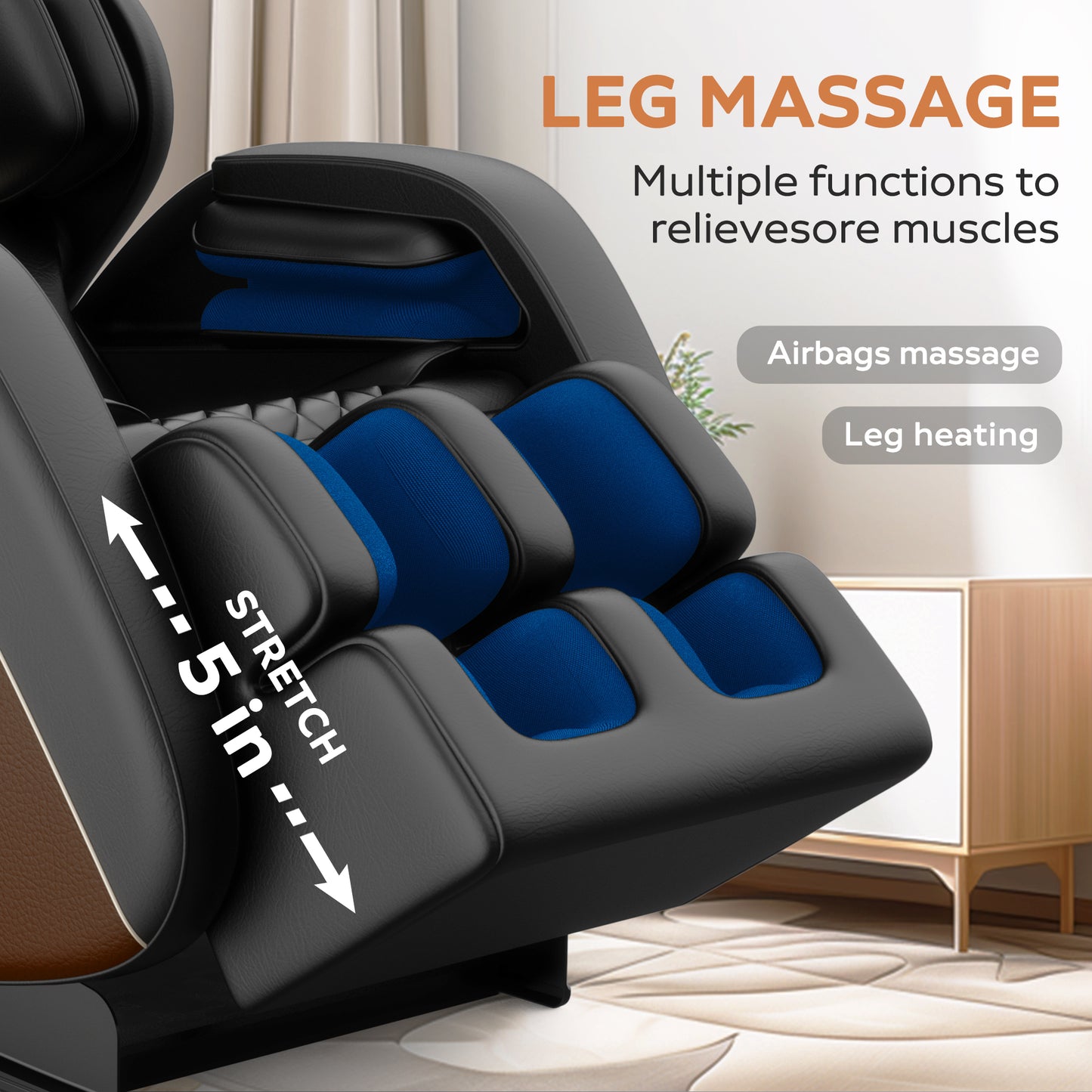 2024 Zero Gravity Full Body Massage Chair with Air Pressure, Heating, and Foot Relaxation