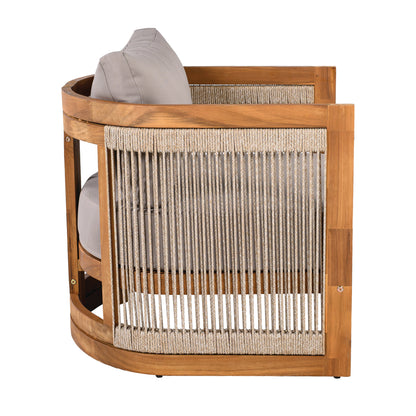 Zumawanel Premium Acacia Wood Outdoor Club Chair with  Water-Resistant Cushions