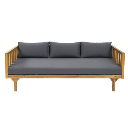 Xenath Outdoor Patio Furnitre Sets 3 Pieces,3 Seater Daybed + Acacia Wood Table