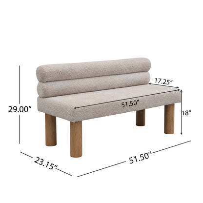 Aetherin Upholstered Dining Bench, Boucle Ottoman for Dining Room, Bedroom, Living Room