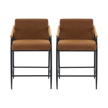 Hethlet Counter Stool with Iron Frame-Set of 2