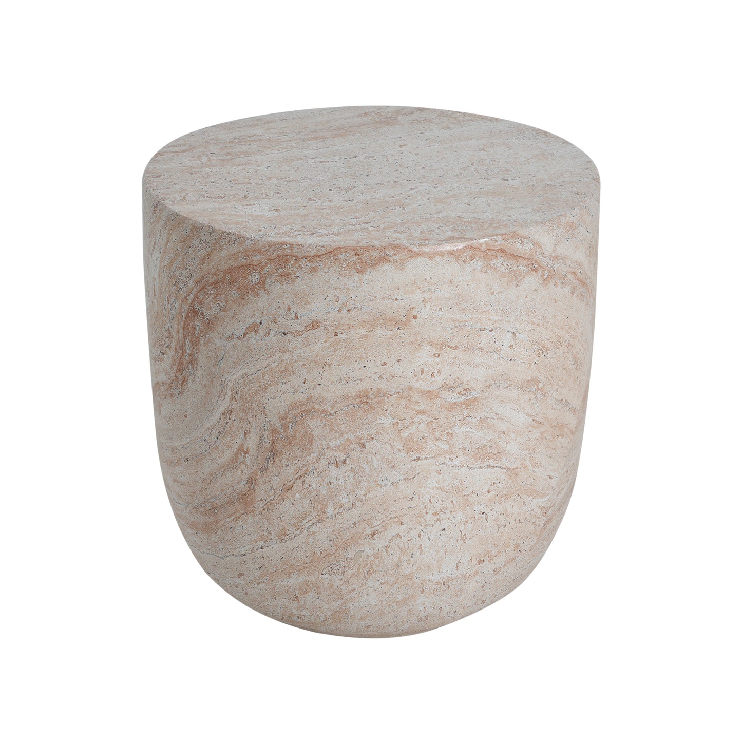 Glenhurst Outdoor Lightweight Concrete Side Table,Travertine Finish