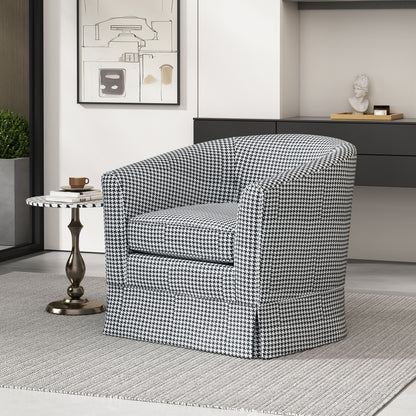 Alvnve Elegant Fabric Swivel Chair with Wood Frame