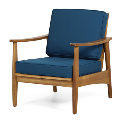 Emmry Outdoor Acacia Wood Club Chair