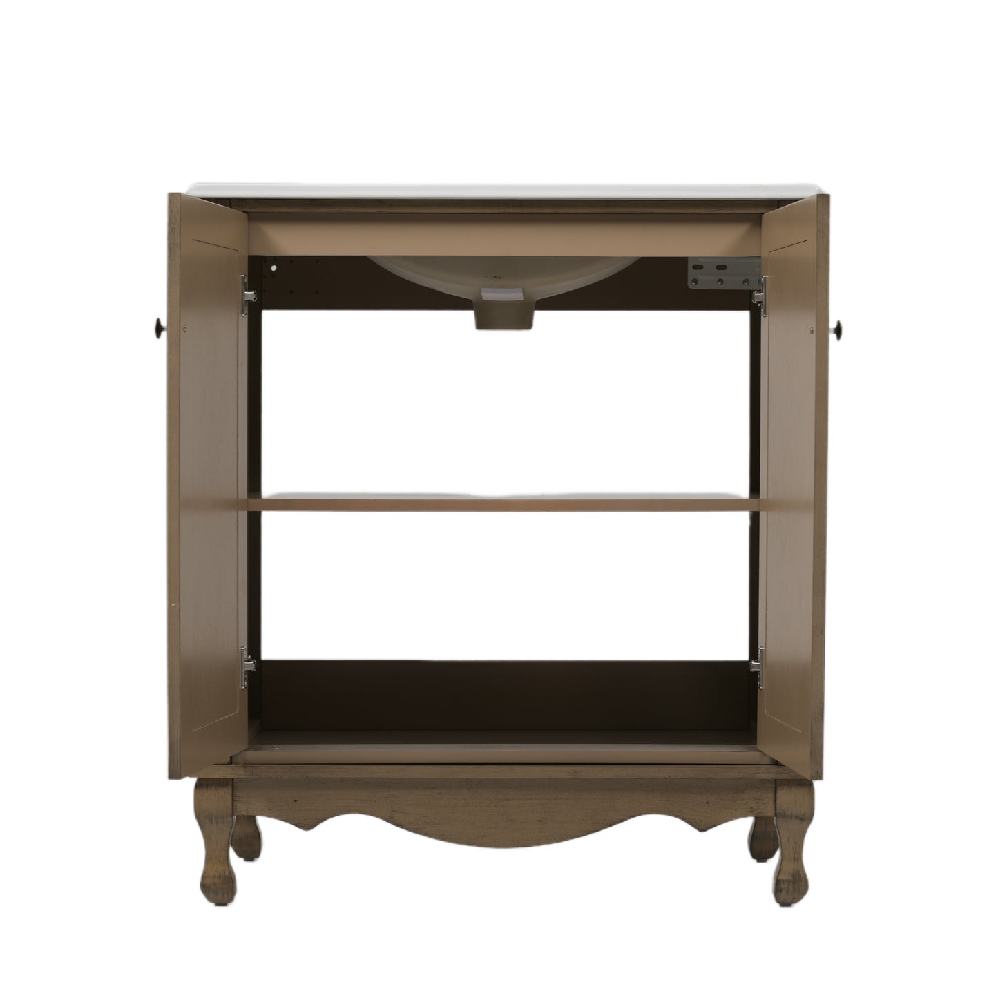 Orion 30" Vintage Bathroom Vanity with Ceramic Sink, Bathroom Vanity Cabinet,Antique Brown