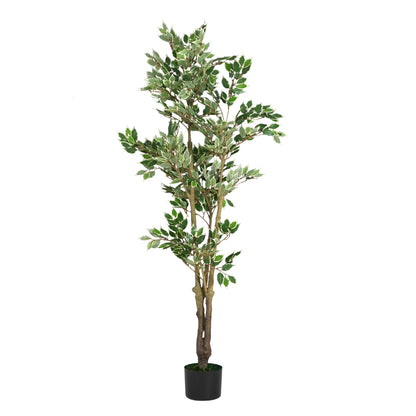 Evionn 69" Artificial Ficus Tree with Black Plastic Pot