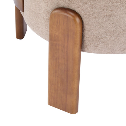 Demidorium Cozy Upholstery Solid Wood Wingback Armchair