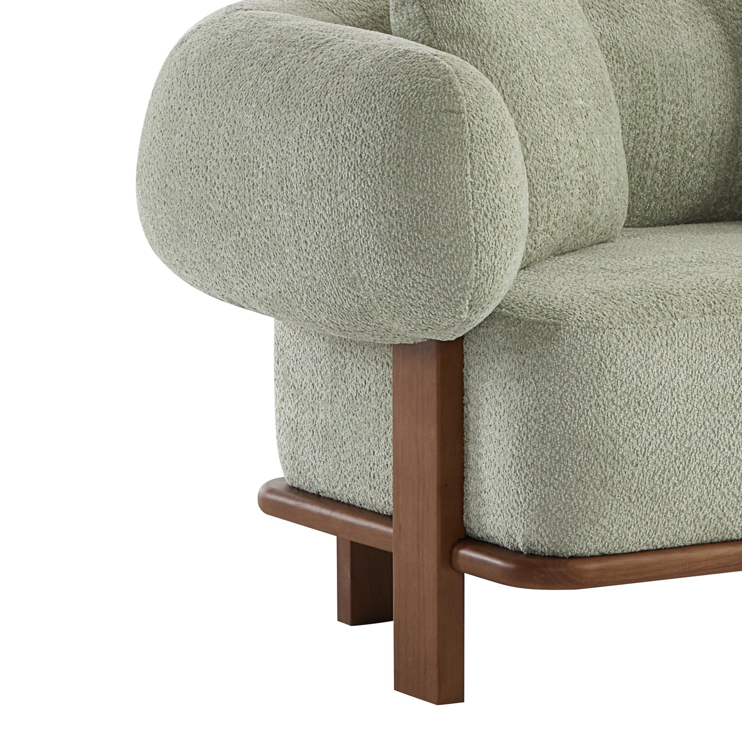 Warder Modern Round Arm Curved Soft Sofa