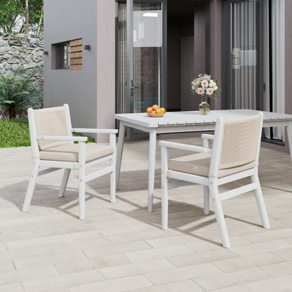 Daphne Outdoor Patio Dining Chairs with Rope Weave Back ,Cushioned, Set of 2