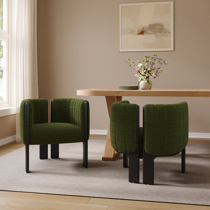 Cerys Dining Chairs Set of 2, Modern Stylish Seating with Rubber Wood Frame