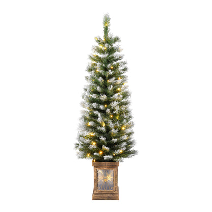 Pereg Artificial Christmas 3-Piece Set Wreath and Set of 2 Entrance Trees X-mas with LED Lights Easy Assembly