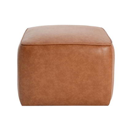 Cassian Upholstered Square PU Leather Ottoman