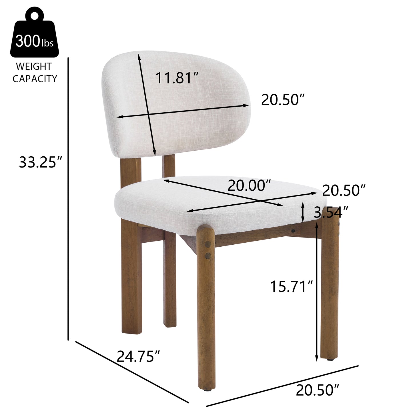 Barnaby Upholstered Scandinavian Natural Finished Frame Dining Chairs (Set of 2)